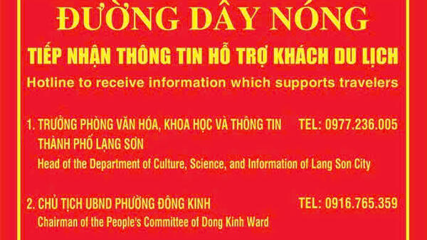 Đường dây nóng tiếp nhận thông tin hỗ trợ khách du lịch