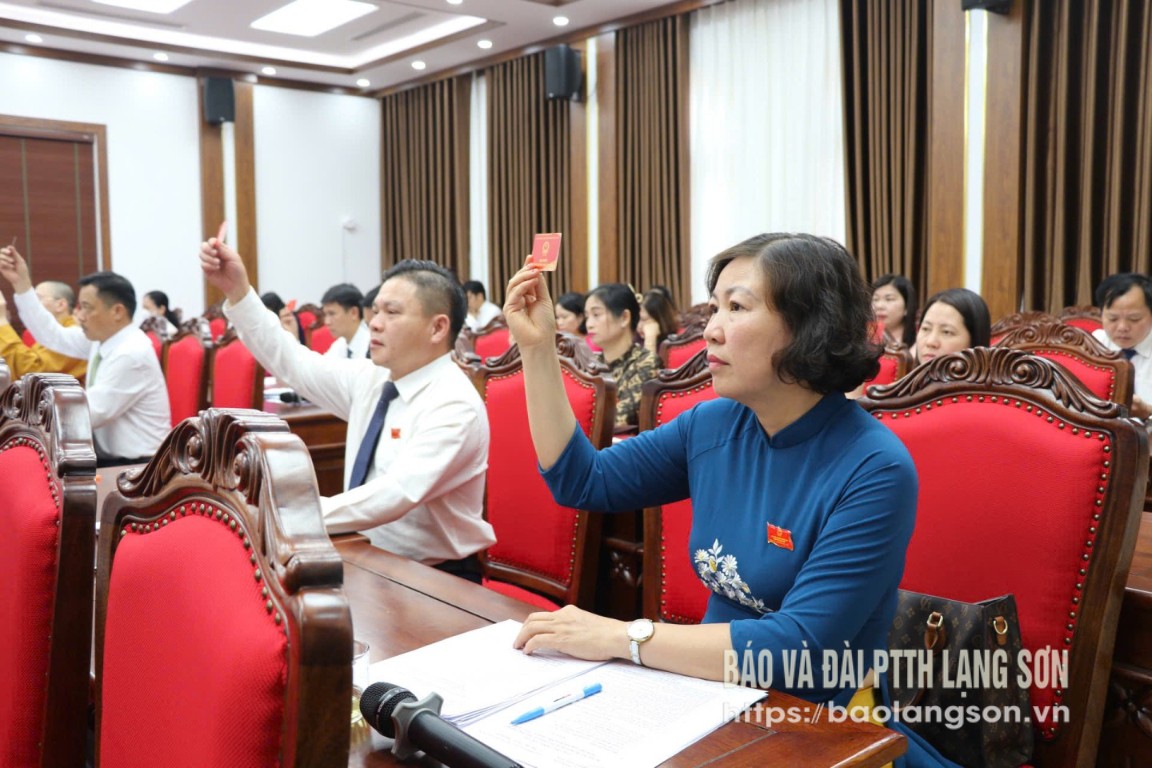 Các đại biểu HĐND thành phố biểu quyết thông qua nghị quyết
